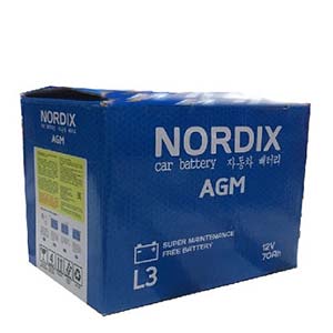 Аккумулятор автомобильный NORDIX AGM L3 70 А/ч, 760А