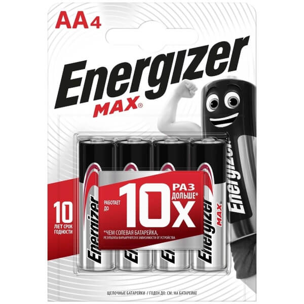 Батарейка Energizer MAX E91/AA BP 4 RU