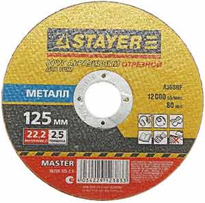 Диск отрезной по металлу STAYER MASTER 125х2,5