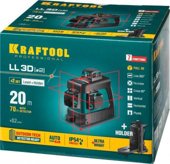 Нивелир Kraftool LL-3D лазерный уровень 34640-2