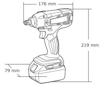 Гайковерт аккумуляторный ударный Makita DTW190RME